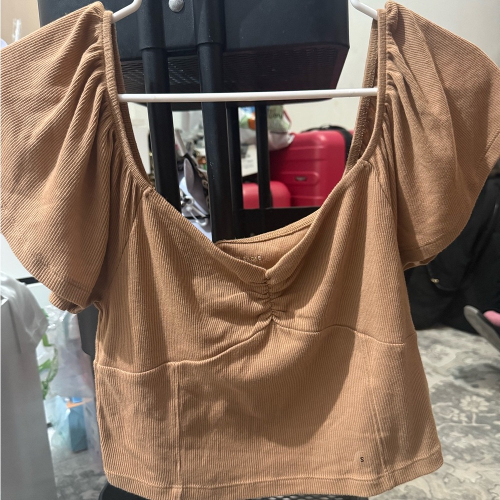 American Eagle Outfitters Tan Blouse